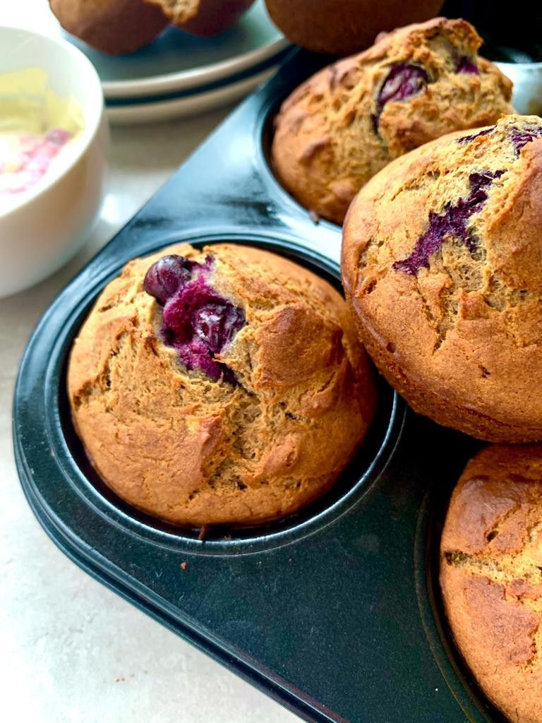 No added sugar Exploding Berry Muffins