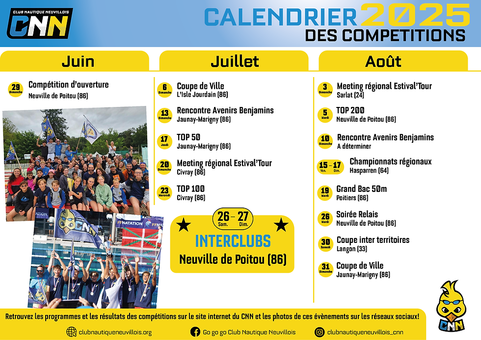 CALENDRIER COMPET 25