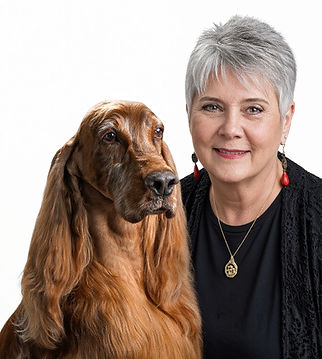 Jana Proffitt Davis with her Irish Setter Storm, owner of Proffitt Bookkeeping For Profit in Tulsa, Oklahoma