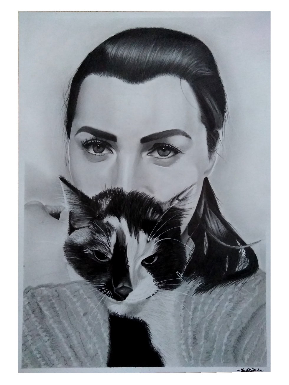 Portret na zamówienie jednej osoby ze zwierzakiem w formacie A4