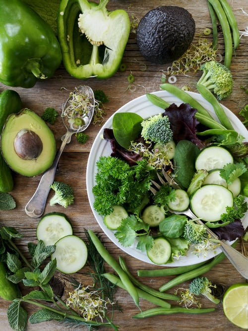 Green plant-based foods