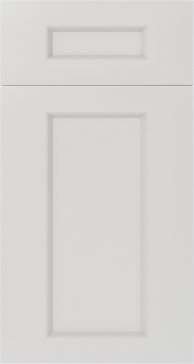 Double Shaker Dove White cabinet door in Double Shaker style