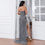 Thumbnail: Selina Grey Sequin High Split Gown