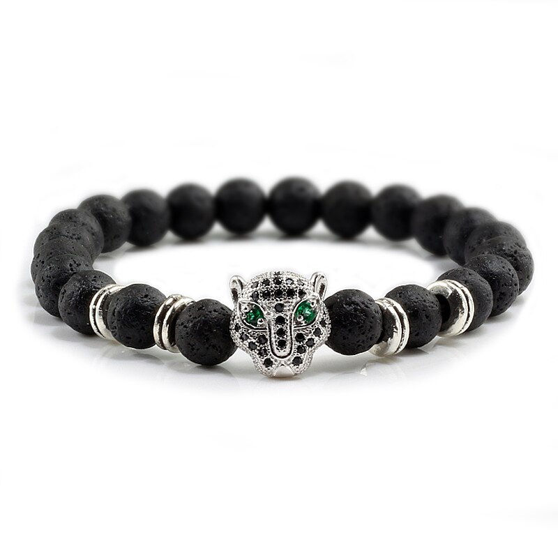 Thumbnail: 12 Style Bracelet Men Black Lava Healing Natural Stone Yoga Bracelet for Women