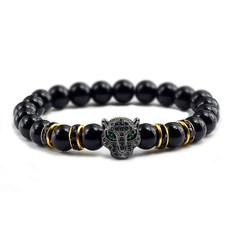 Thumbnail: 12 Style Bracelet Men Black Lava Healing Natural Stone Yoga Bracelet for Women