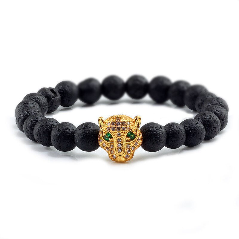 Thumbnail: 12 Style Bracelet Men Black Lava Healing Natural Stone Yoga Bracelet for Women