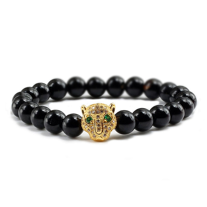Thumbnail: 12 Style Bracelet Men Black Lava Healing Natural Stone Yoga Bracelet for Women