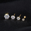 Thumbnail: 14K SOLID GOLD 6 PRONG EARRINGS; 3mm,4mm,5mm,6mm