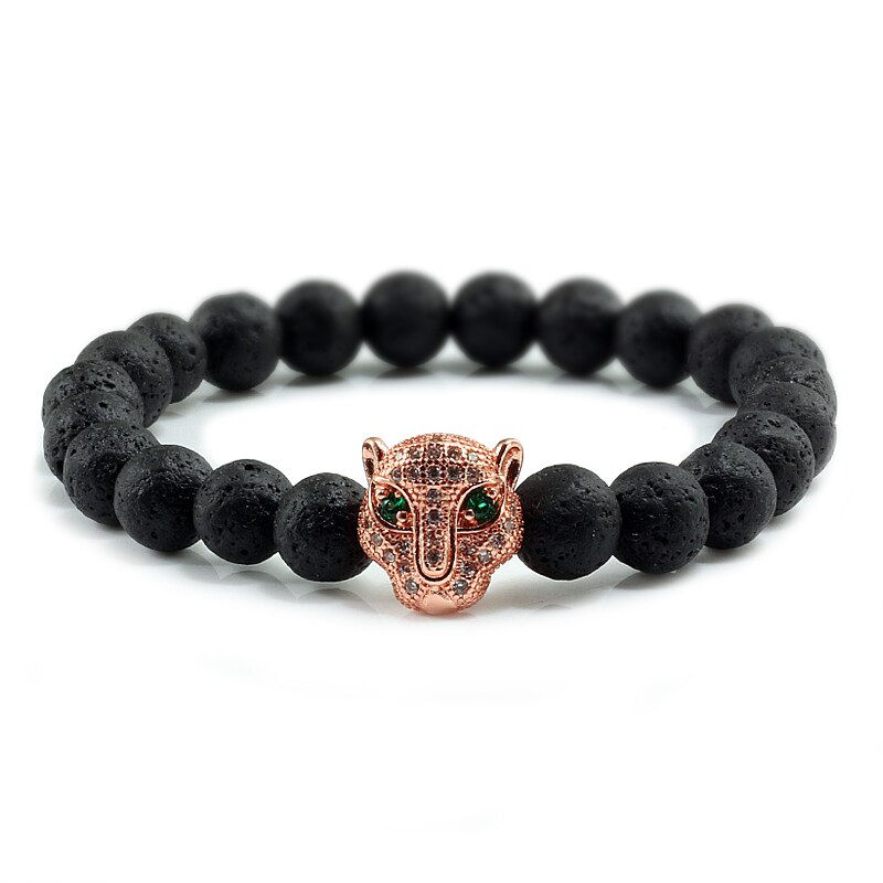 Thumbnail: 12 Style Bracelet Men Black Lava Healing Natural Stone Yoga Bracelet for Women