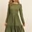 Thumbnail: Solid Long Sleeve Double Layered Ruffle Dress