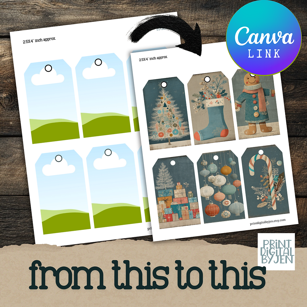 Thumbnail: Canva Tag Frame Templates, Junk Journal Tags, 2 Sizes