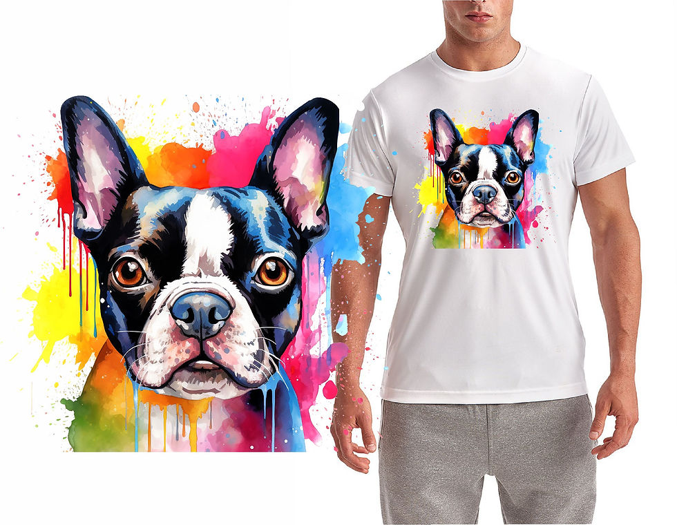 Boston Terrier T-Shirt Color Splash