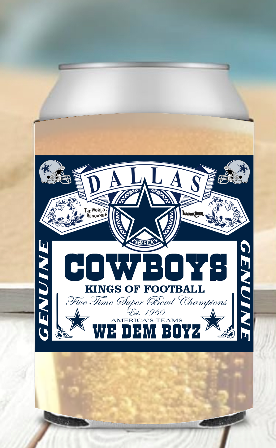 Dallas Can Koozies Tailgate Must Have
