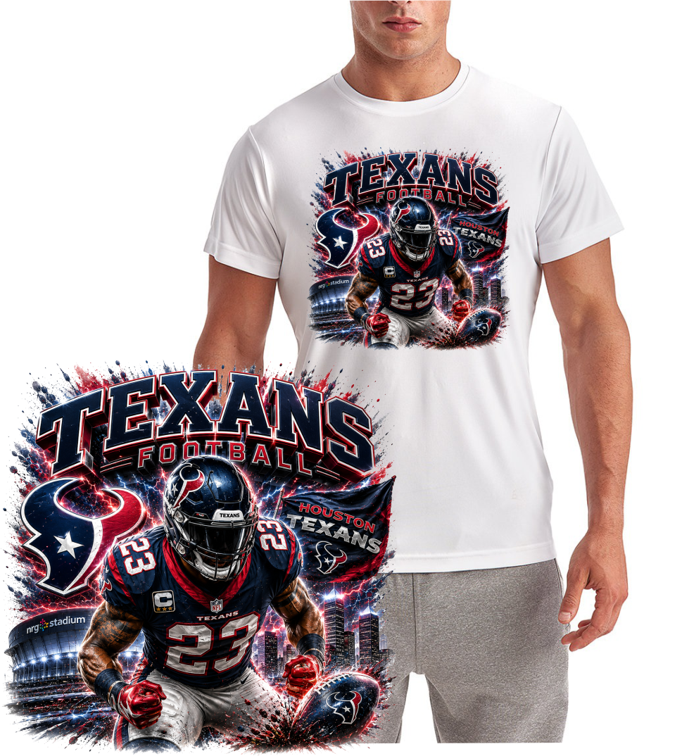 Texas Tee Shield Strong Football Design Short Sleeve T-Shirt