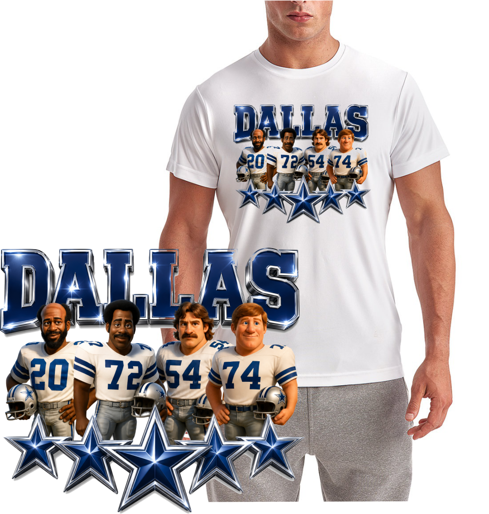 Dallas Cartoon Vetrans Football Short Sleeve T-Shirt