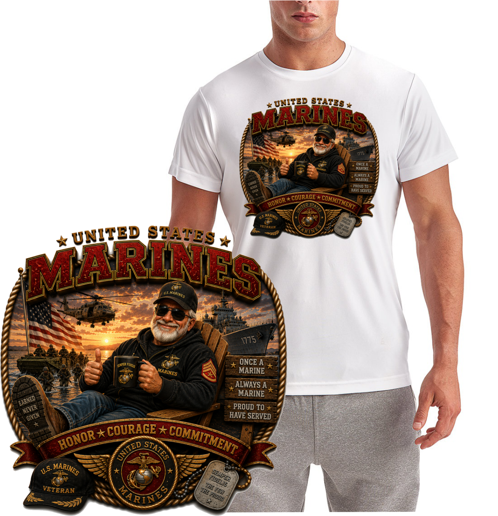 US Marines Veteran Design Short Sleeve T-Shirt