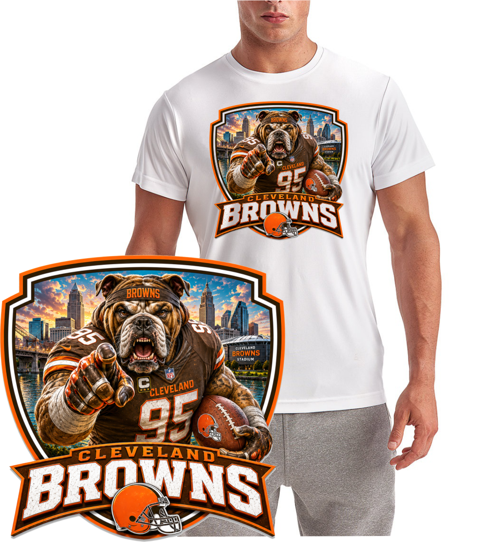 Cleveland Brown Dog Shield Short Sleeve T-Shirt