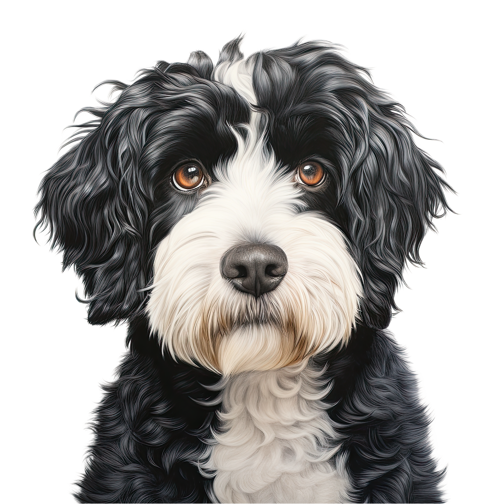 Thumbnail: Portuguese Water Dog Breed T-Shirt featuring a brown curly-haired dog portrait with personalized pet name
