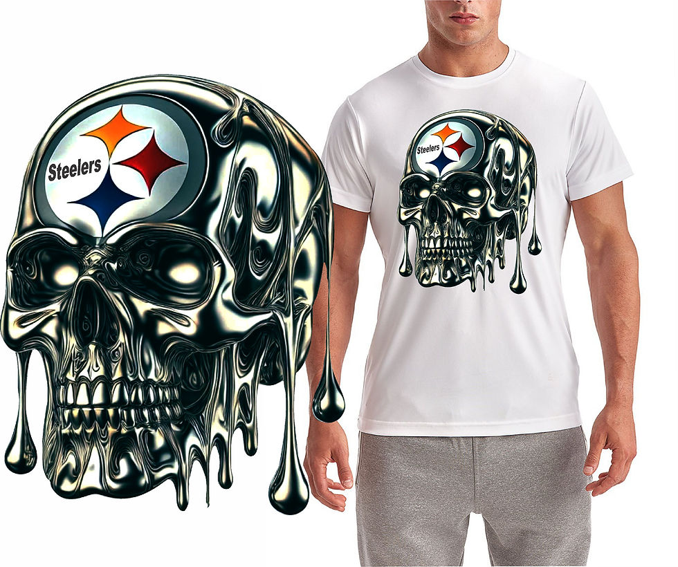 Pittsburg Steelers Skull Tee