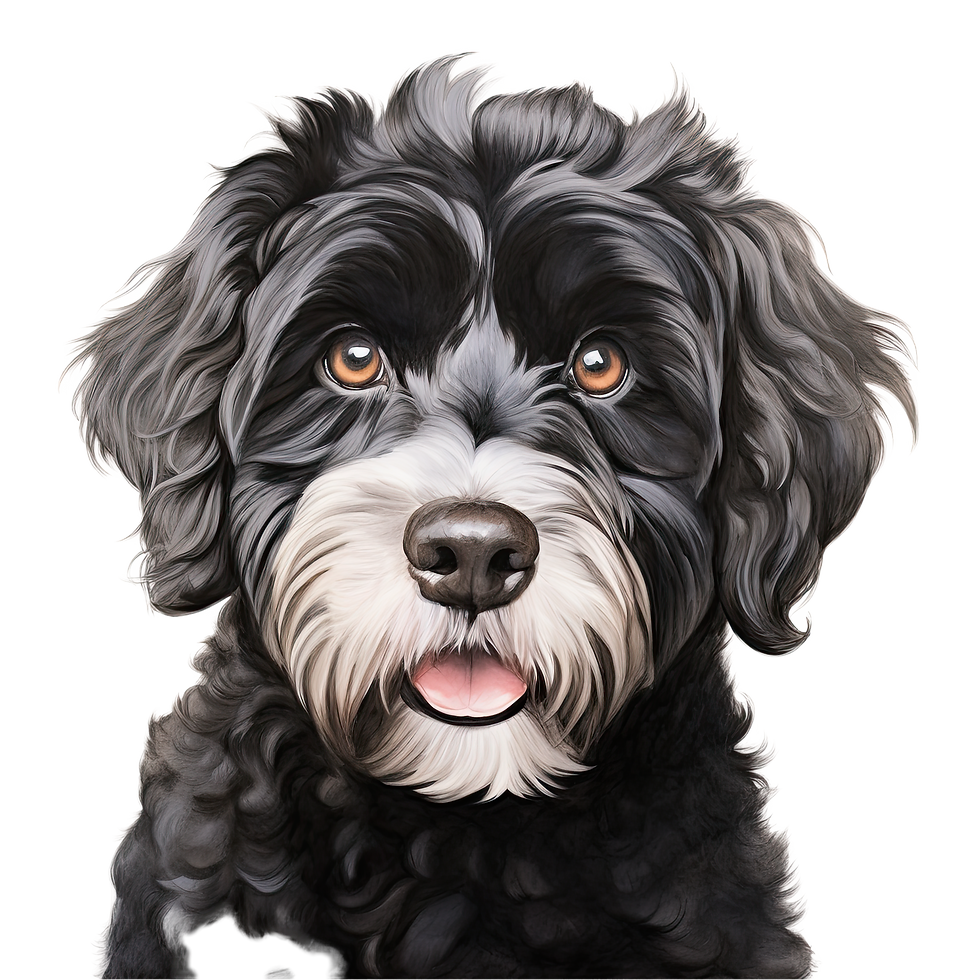 Thumbnail: Portuguese Water Dog Breed T-Shirt featuring a brown curly-haired dog portrait with personalized pet name