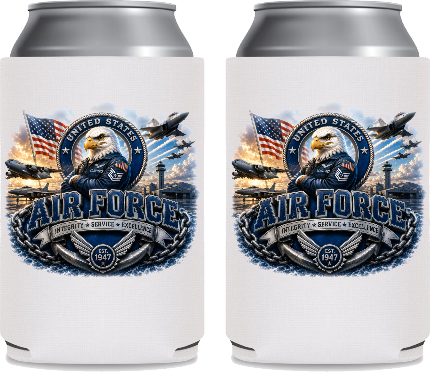U.S. Air Force Military Can Koozie Great Tailgate Item