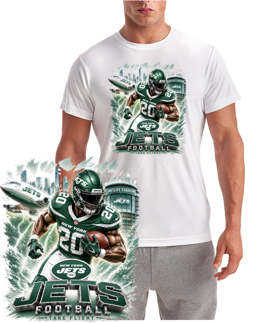 Jets New York Football New Design Logo Short Sleeve T-Shirt
