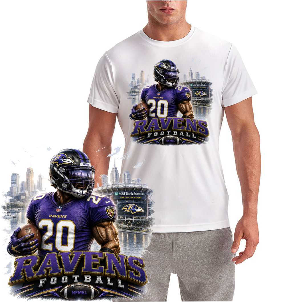 Baltimore Football NFMel Raven Design Logo Short Sleeve T-Shirt