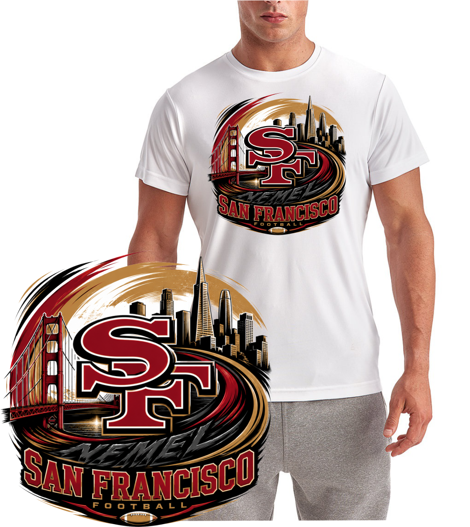 San Francisco NFMel Football 49er Design Logo Short Sleeve T-Shirt