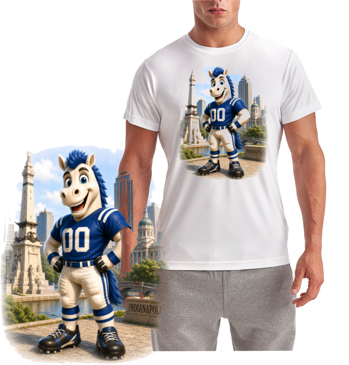 Indianapolis Football Mascot Short Sleeve T-Shirt