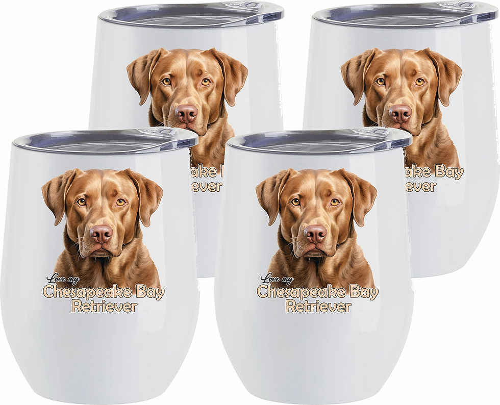 Set of 4 Chesapeake Bay Retriever wine tumblers