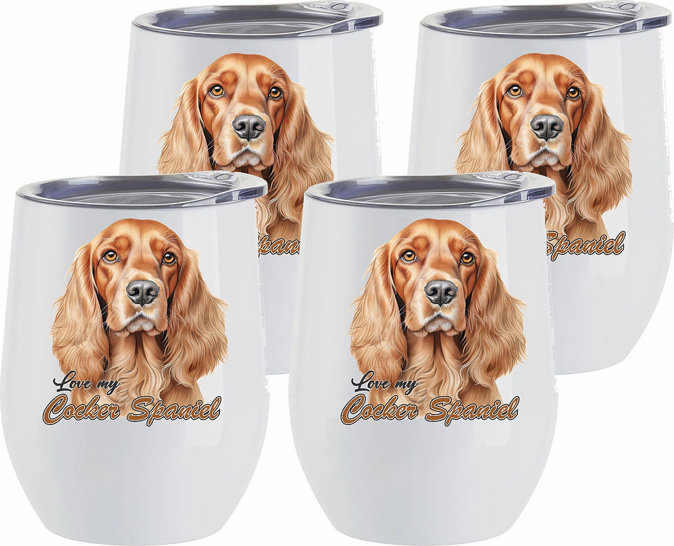 Set of 4 wine tumblers Cocker Spaniel