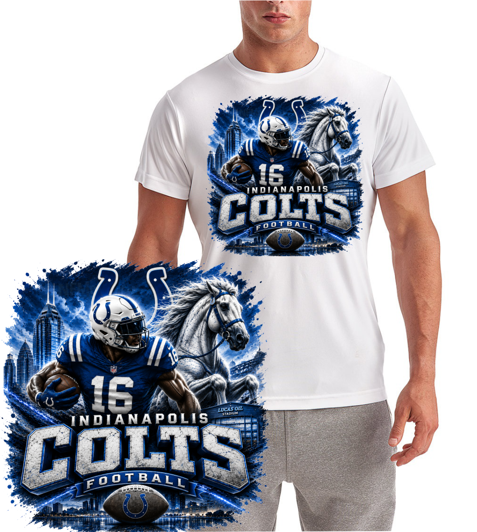 Indianapolis Football Colts Design Logo Short Sleeve T-Shirt