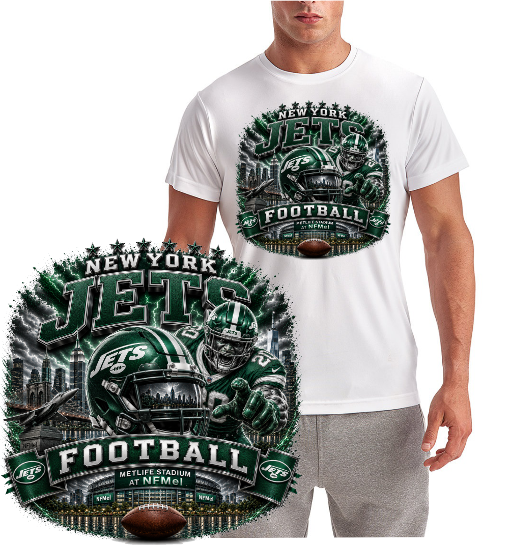 Jets Football NFMel New York Design Logo Short Sleeve T-Shirt