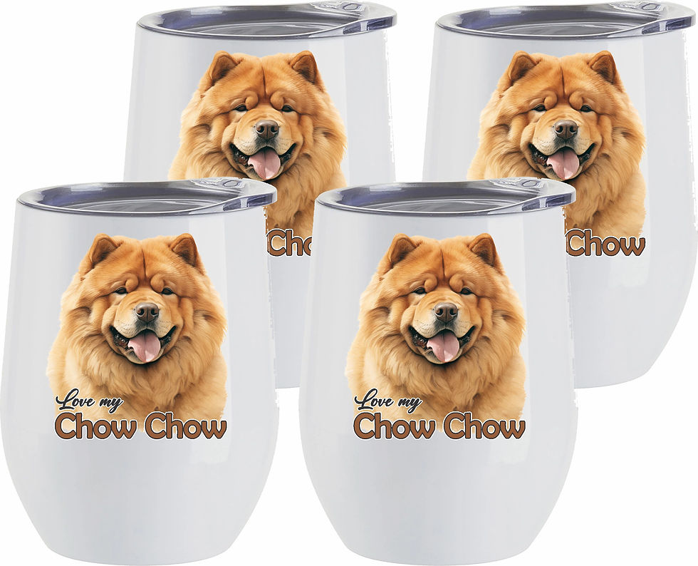 Set of 4 Chow Chow Wine Tumblers