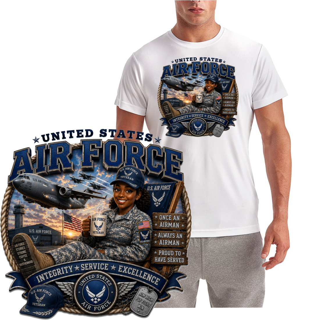 US Air Force Female Defender Design Short Sleeve T-Shirt
