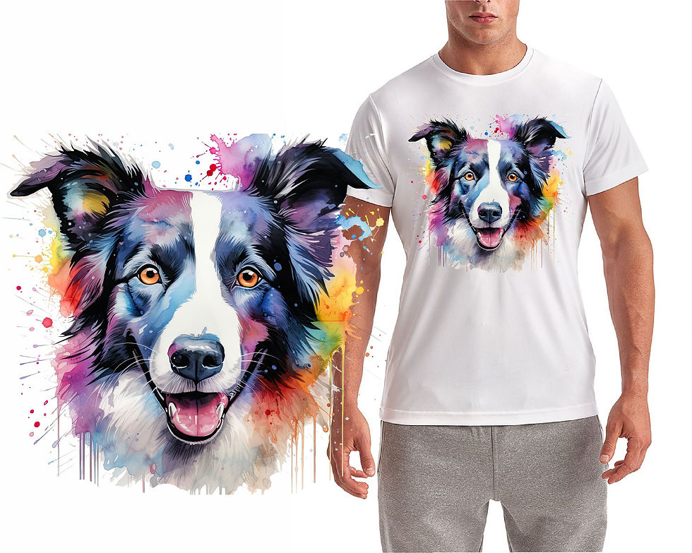 Border Collie T-Shirt Color Splash