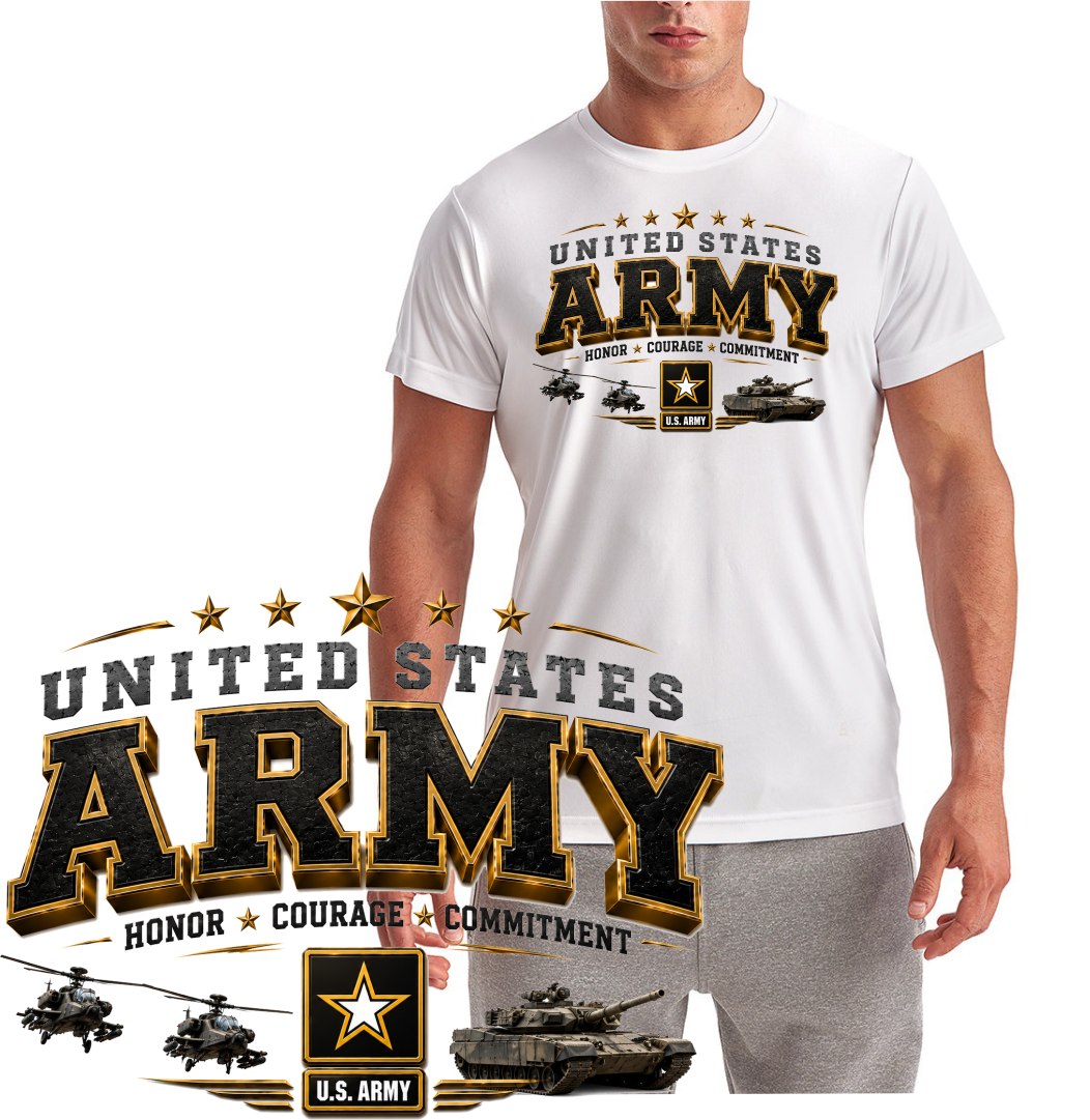 US Army Courage Design Short Sleeve T-Shirt