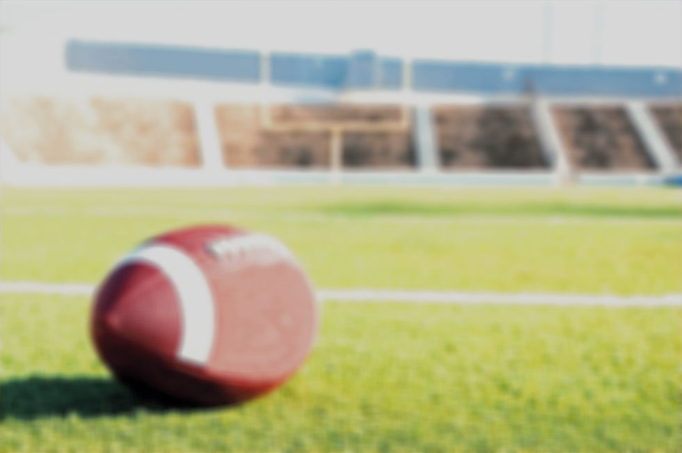 American football on a field for an online sports apparel shop