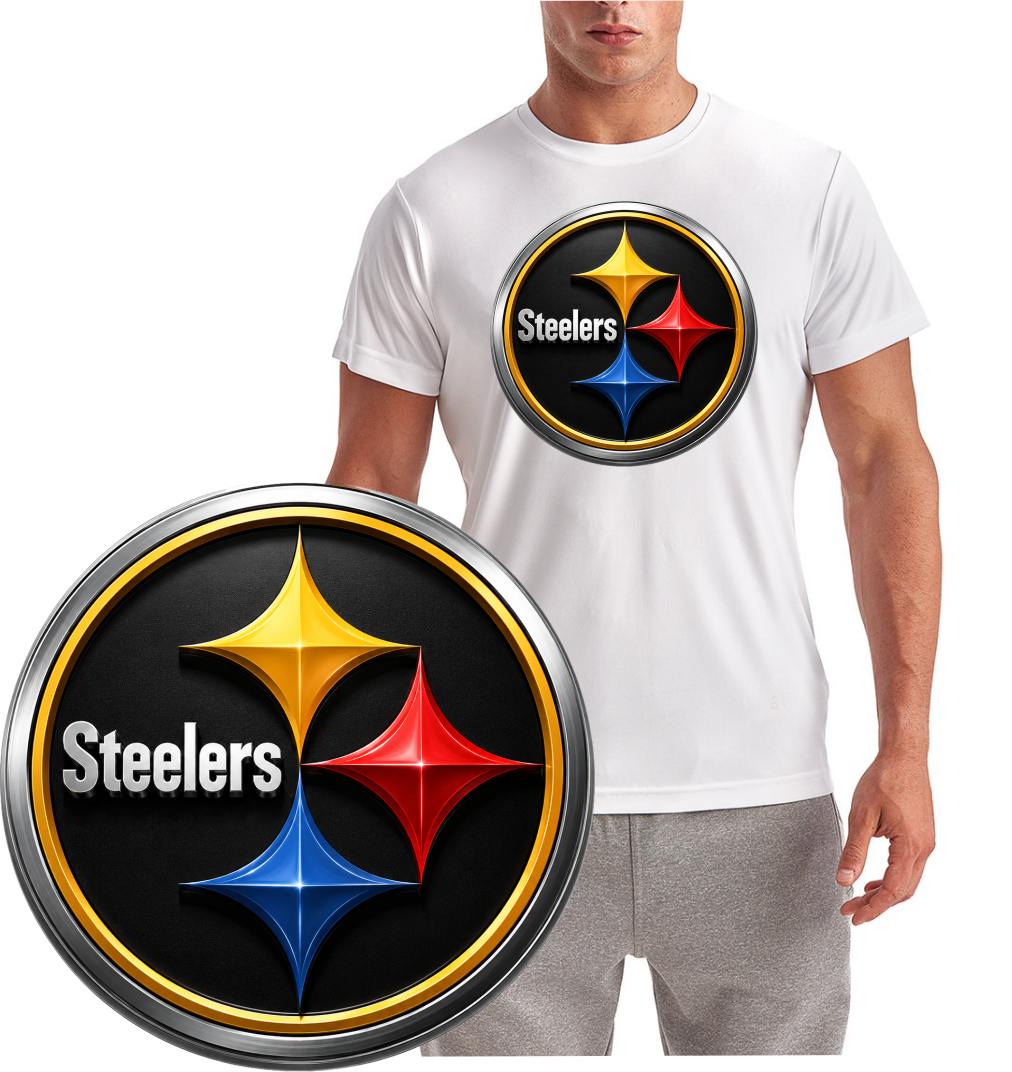 Pittsburgh 3D Football Logo Short Sleeve T-Shirt