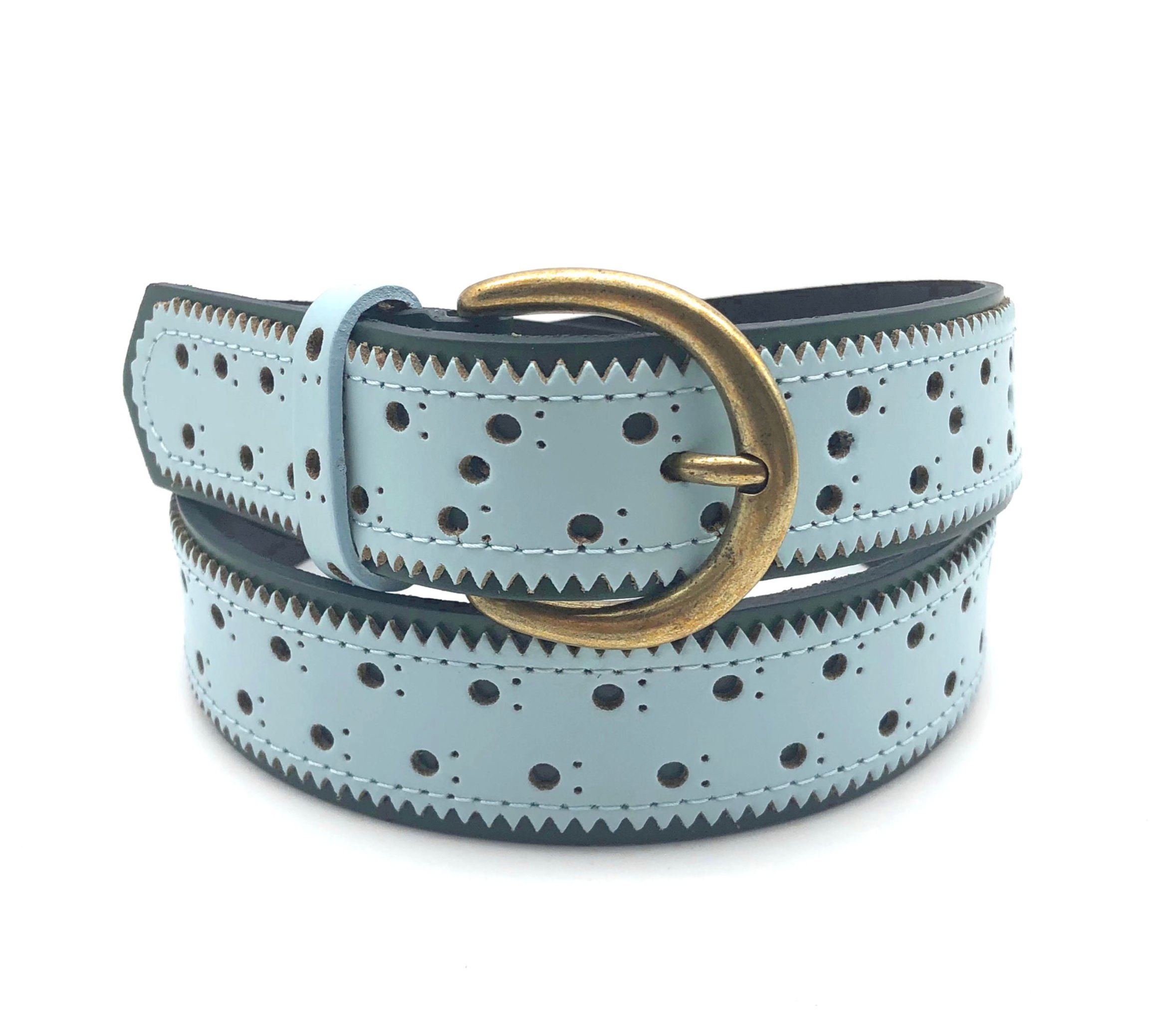 "Forever" belt - Bicolor sky blue and pine