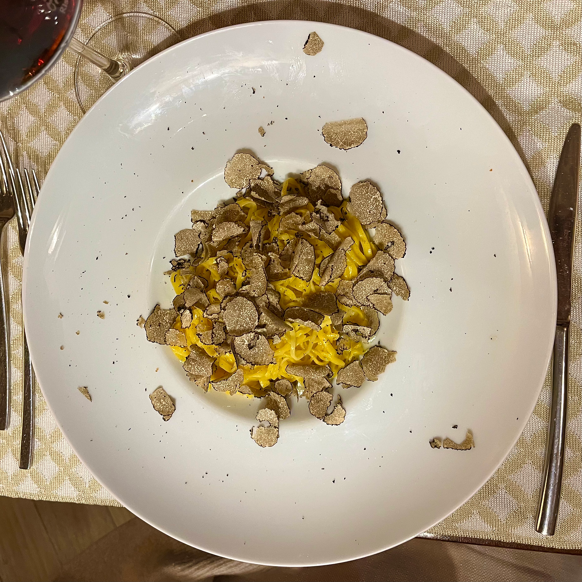 Truffle tagliatelle at Ristorante Il Giurista in Perugia