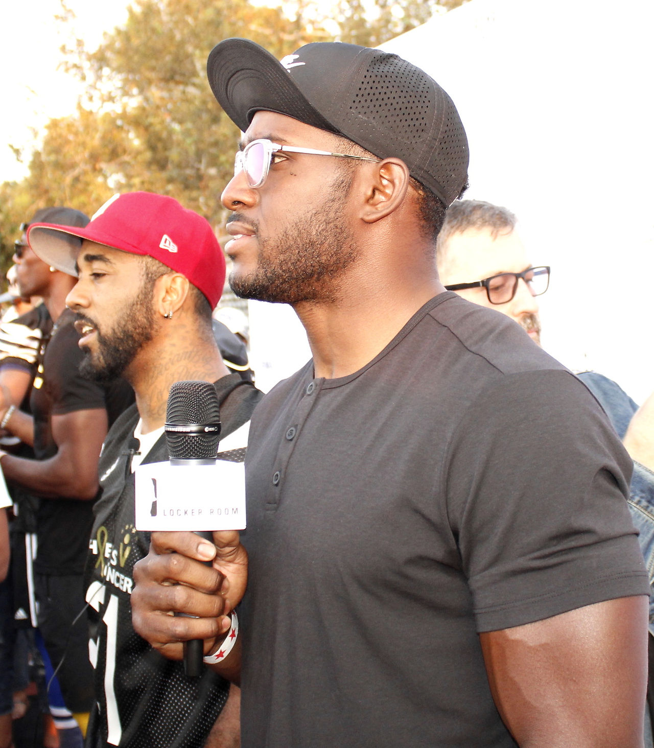 Problem and Reggie Bush being interviewe