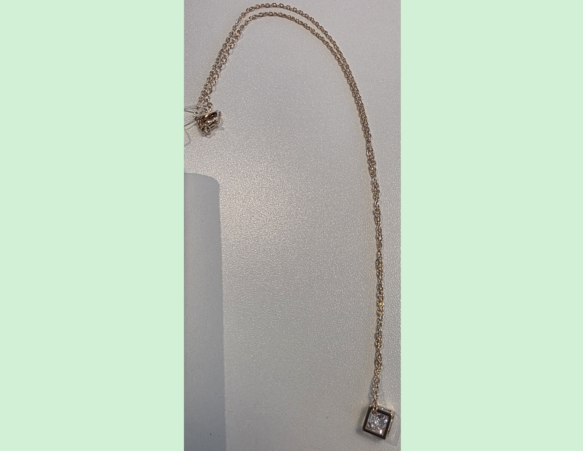 Diamond in a Gold Box Pendant