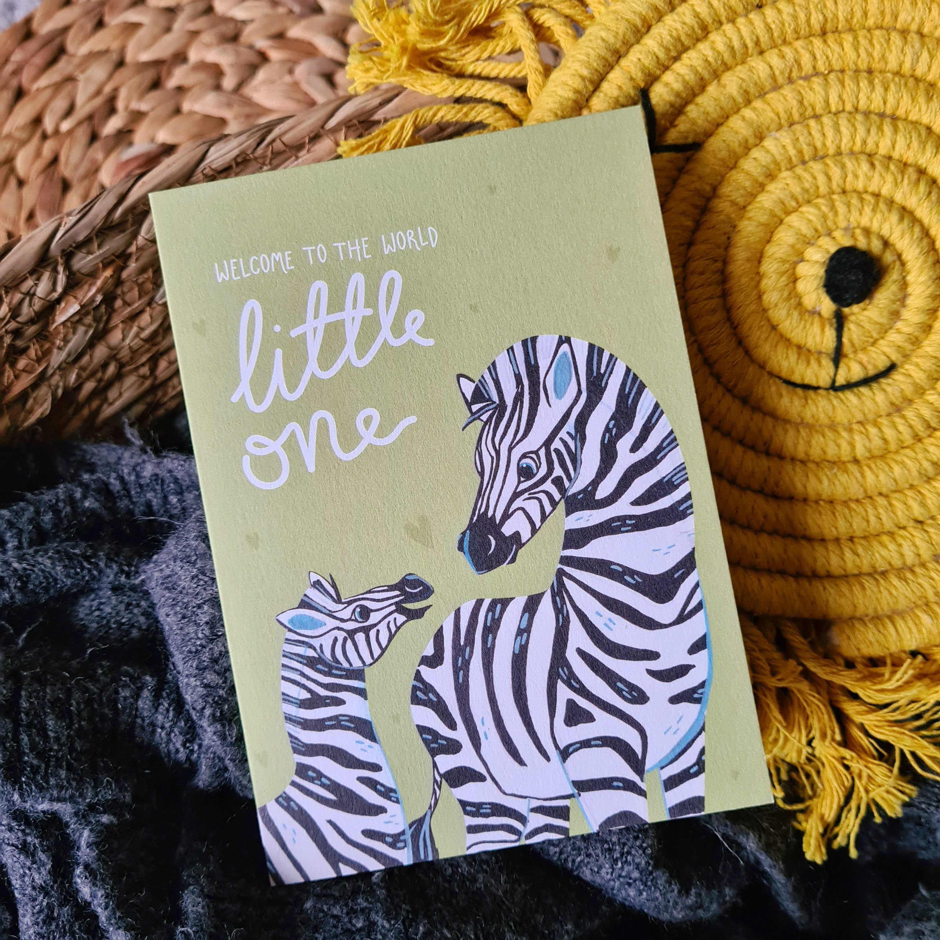 Cute Zebra new baby card by Magdalena Creative art