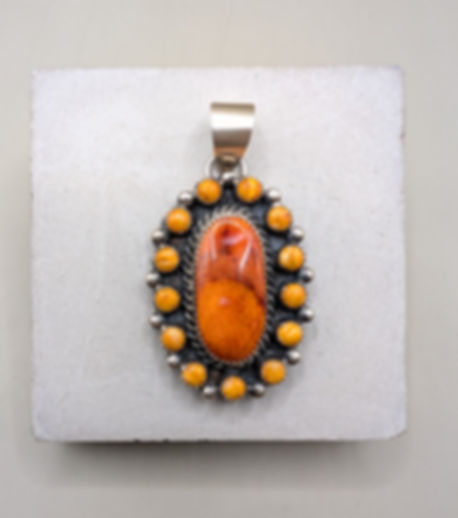 Elroy Chavez Multi Stone Pendant / Spiny Oyster Shell