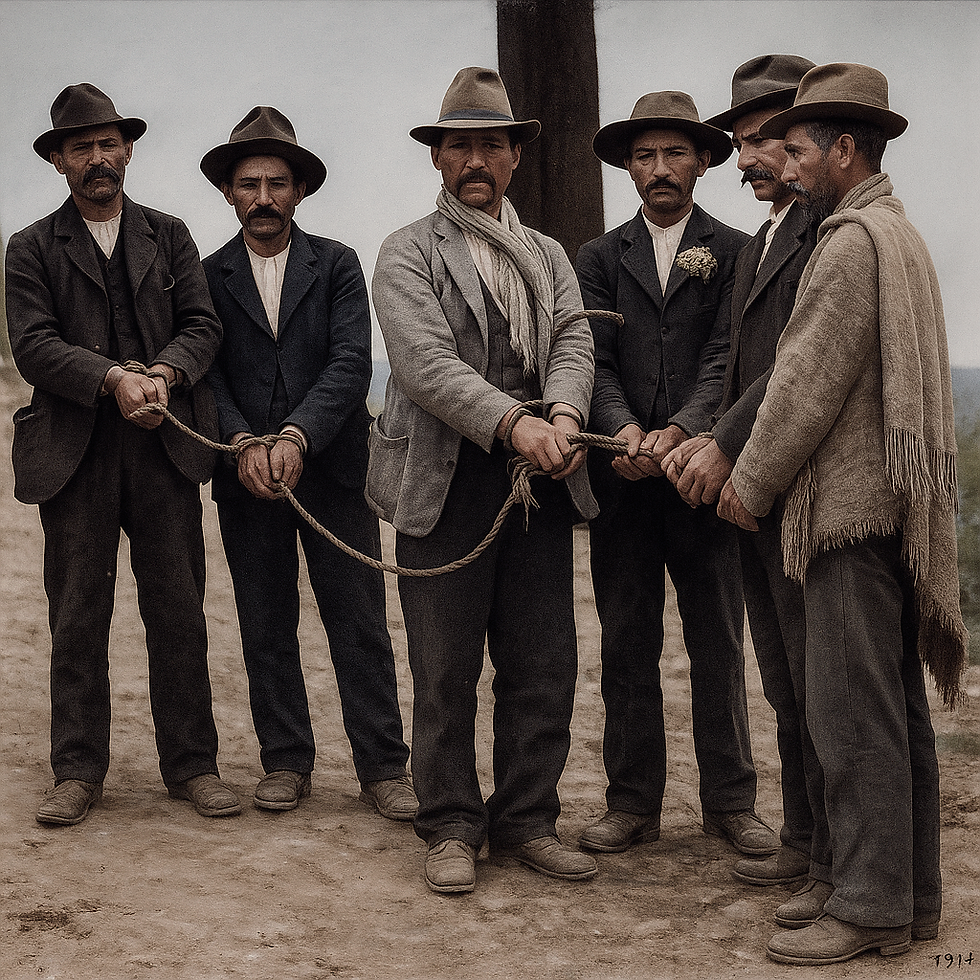 Detenidos de Benagalbón tras las elecciones de 1914.