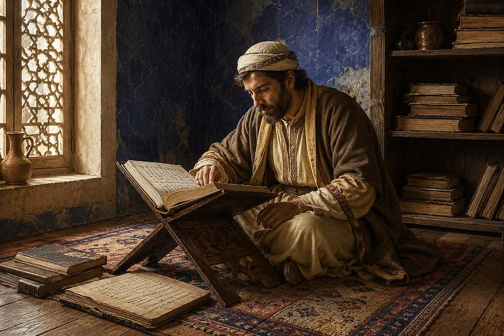 Recreación por IA de un Dhimmí, "la gente del libro". Históricamente, el Islam reconocía ciertos derechos a los judíos y cristianos, por su tradición abrahámica. A cambio de pagar un impuesto especial - la ŷizya - se les permitía seguir practicando su religión y costumbres. FUENTE- Autor del artículo.