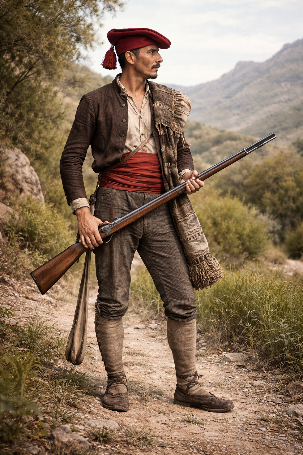 Apecto de un carlista, reconstrucción por IA en función de una ilustración de la época. FUENTE- autor del artículo