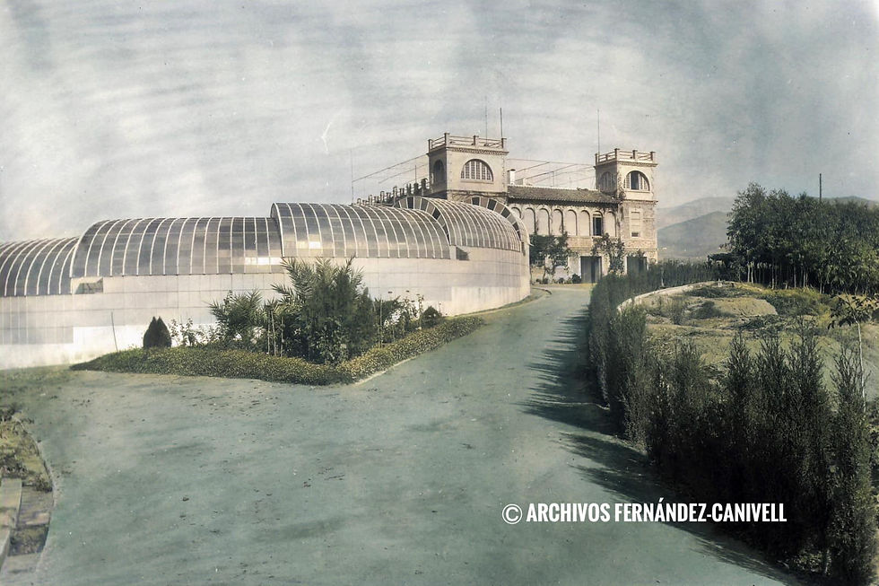 Exteriores de la Casa Ceregumil (Agarrobo). En el lado izquierdo podemos ver la estructura de un moderno invernadero. FUENTE- familia Fernández-Canivell