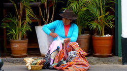 Saleswoman in Lima city centre